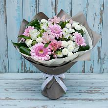Букет цветов из:  Герберы, Альстромерии и Хризантемы в Глазове
