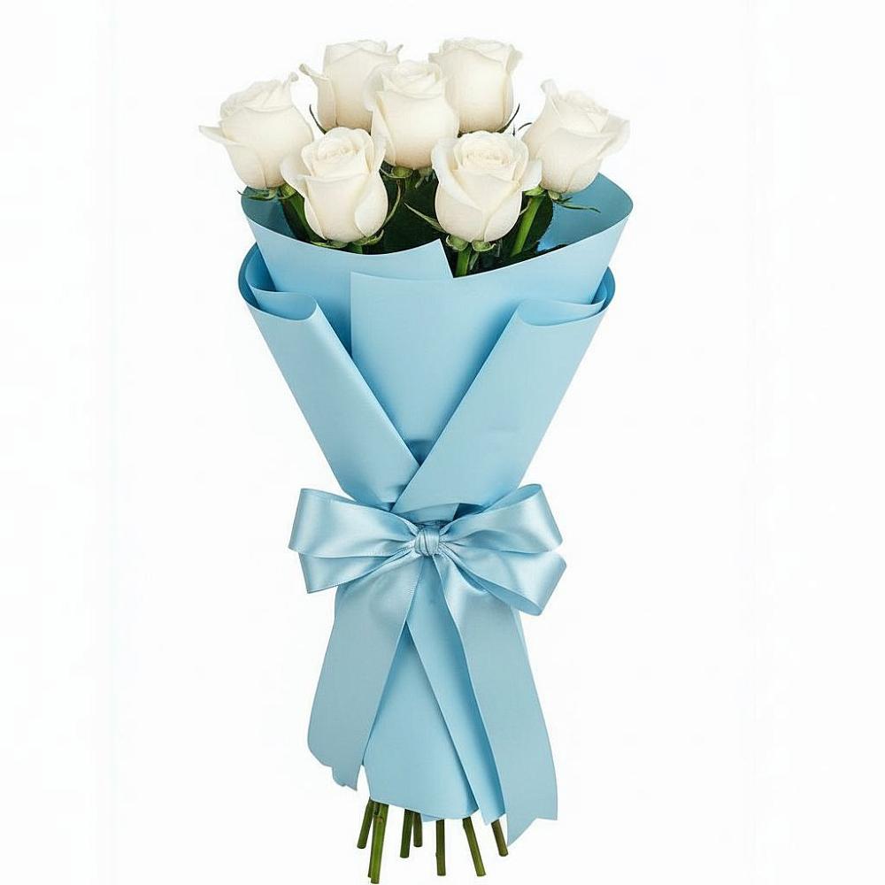Букет 7 белых роз Проуд в Глазове