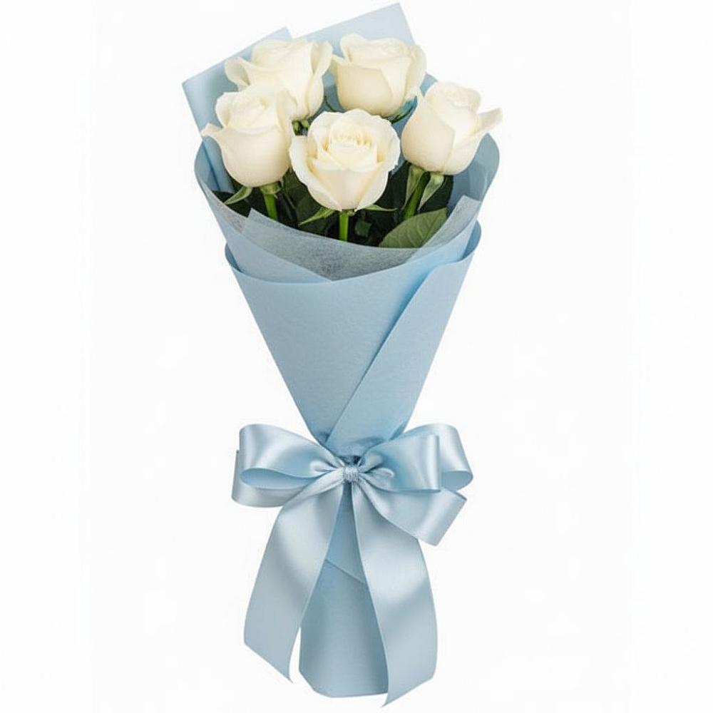 Букет 5 Белых роз Проуд в Глазове