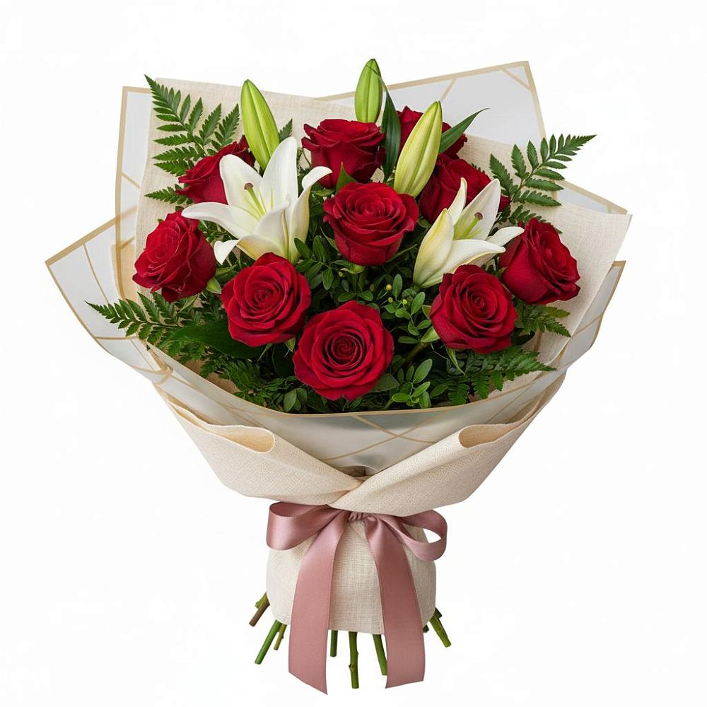 Букет цветов из: Лилии и Розы в Глазове