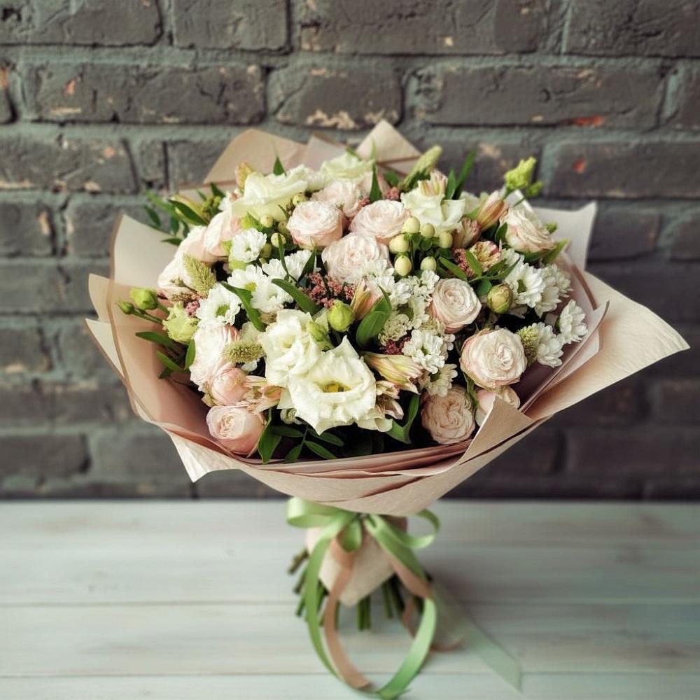 Букет цветов из: Альстромерии, Розы и Хризантемы в Глазове