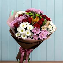 Букет цветов из:  Розы, Хризантемы и Альстромерии в Глазове