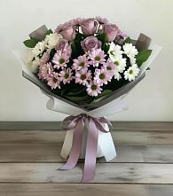 Букет цветов из:  Хризантемы и Розы в Глазове