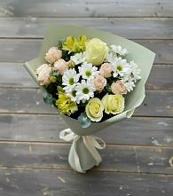 Букет цветов из:  Альстромерии, Розы и Хризантемы в Глазове