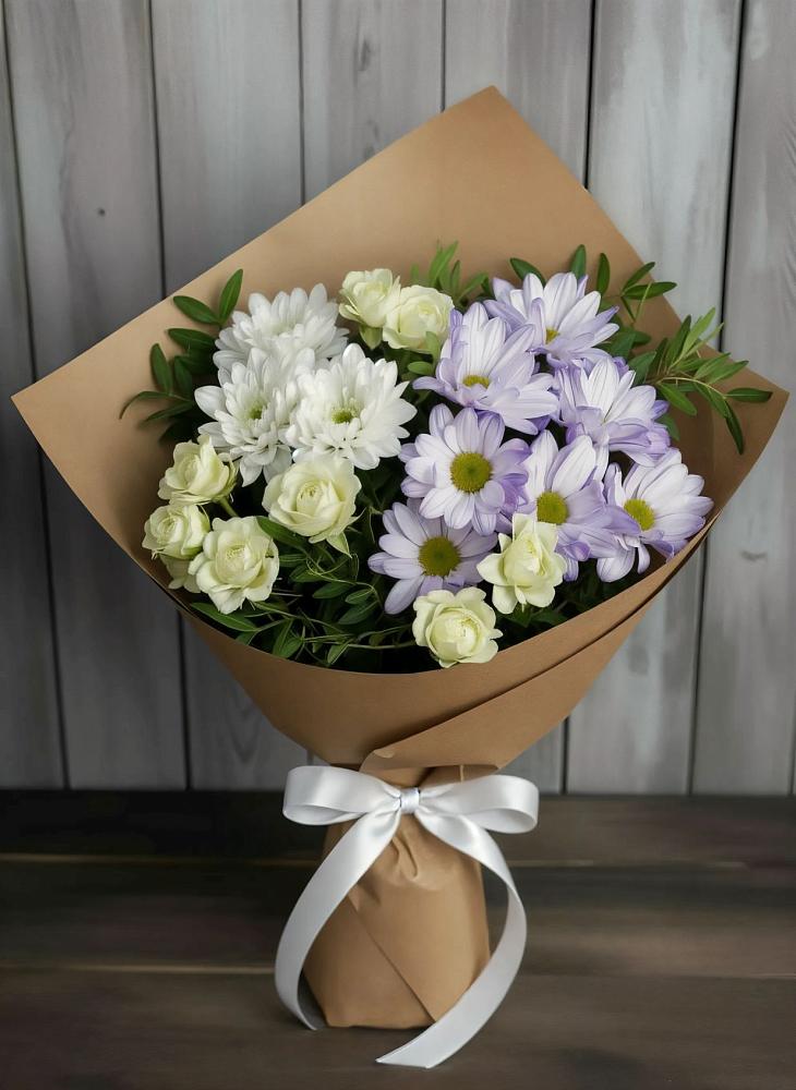 Букет цветов из: Хризантемы и Розы в Глазове